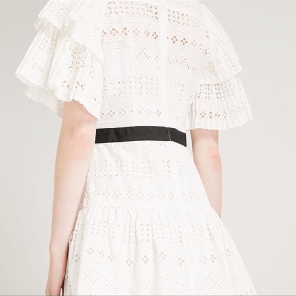 Self-Portrait Broderie Anglaise White Dress - Picture 3 of 9